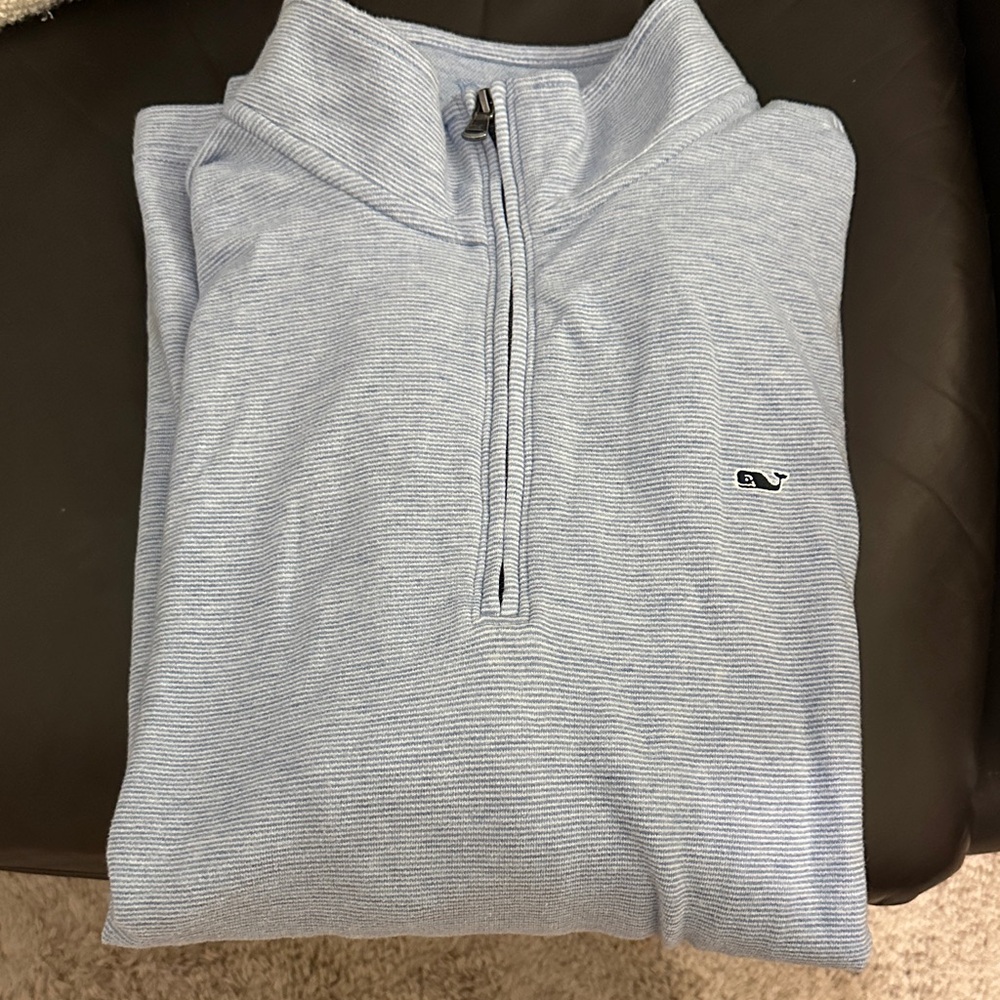 Vineyard Vines Men's Sky Blue Zip-Up Sweater